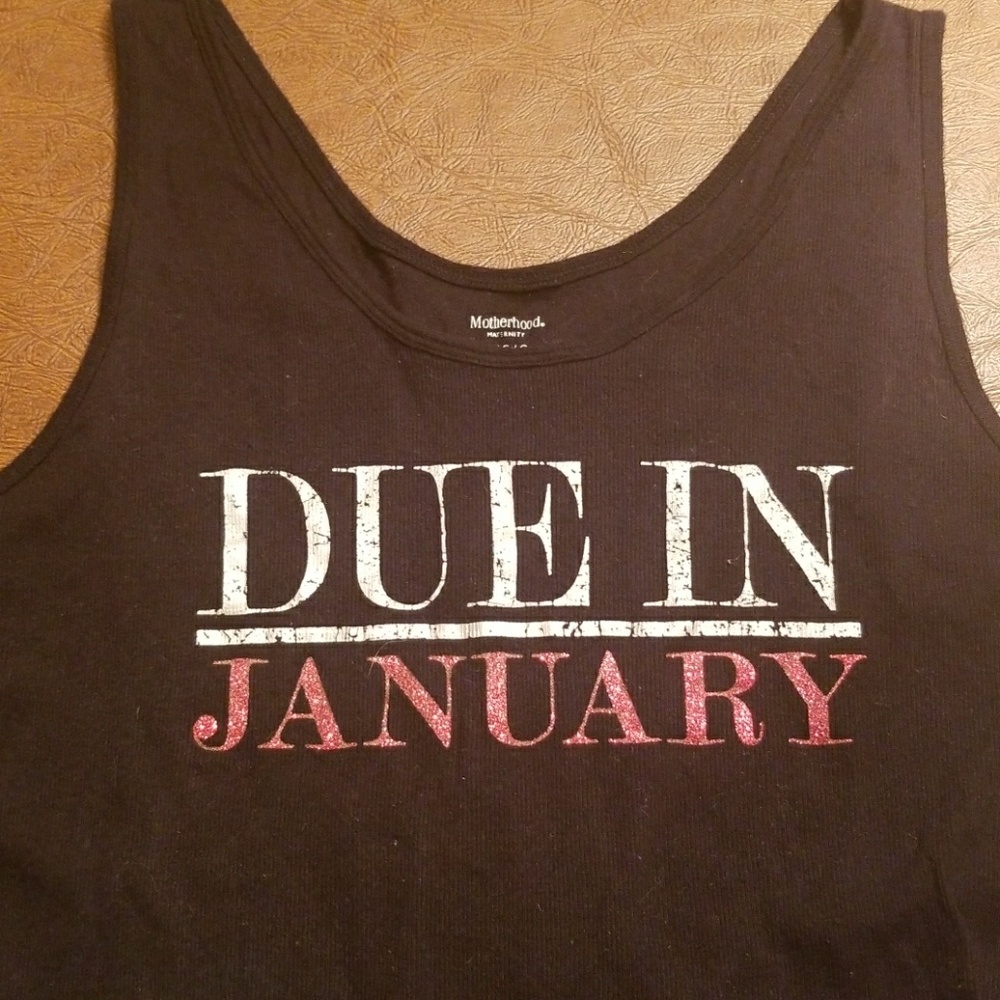 Due in January maternity tank top